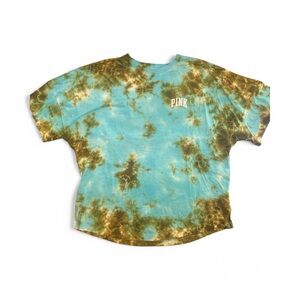 Victoria's Secret PINK Blue and Green Tie-Dye Tee